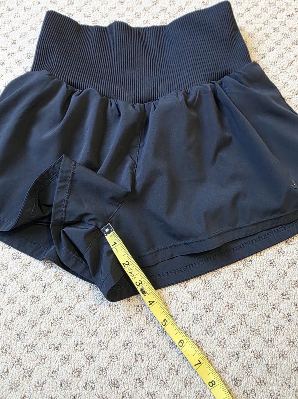 JoyLab Black High-Rise Short with Ribbed Waistband - Picture 6 of 8
